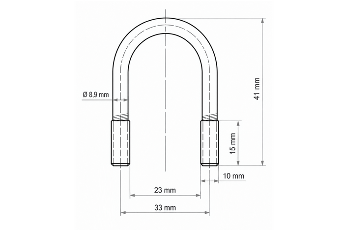 Ovalna objemka DROMET tipa B M10 23×41 mm