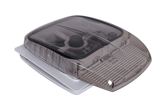 Avtomatski strešni ventilator PUNDMANN PLUS FAN za avtodome z osvetlitvijo, rolo zavesa 400×400 mm