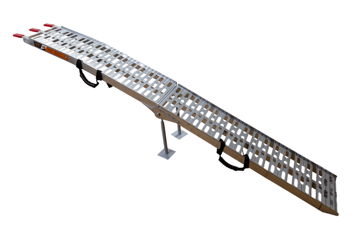 Zložljiva aluminijasta klančina UNITRAILER ALR003 za prikolico 221 cm 340 kg s pasom in podporo