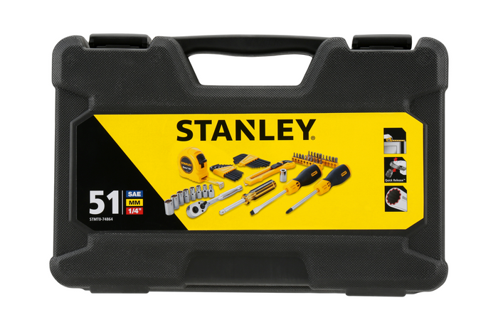 Komplet ročnega orodja STANLEY STMT0-74864 v 51-delnem kovčku.