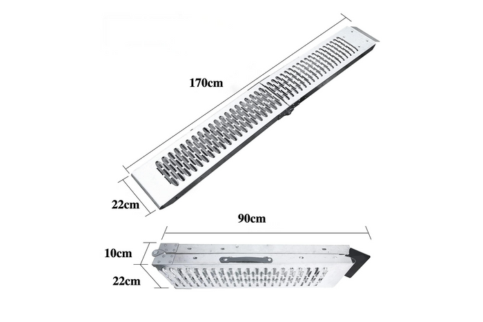 Zložljiva jeklena dovozna rampa UNITRAILER ALR004 za prikolico 170 cm 227 kg