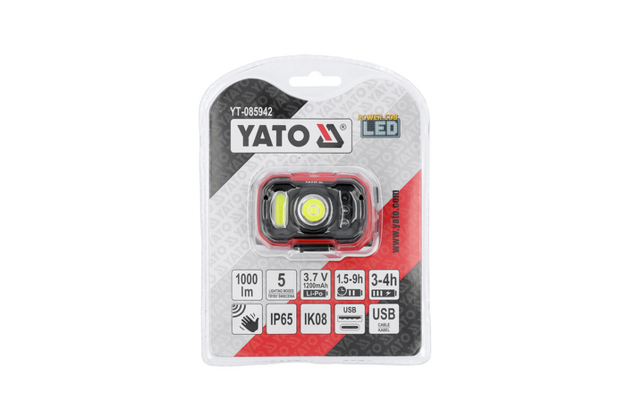 YATO YT-085942 LED naglavna svetilka s senzorjem gibanja 1000lm