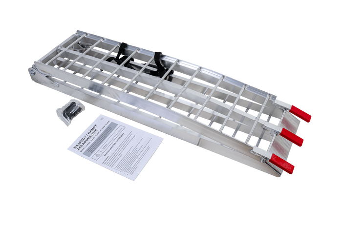 Zložljiva aluminijasta klančina UNITRAILER ALR002 za prikolico 221 cm 340 kg s pasom