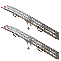 UNITRAILER ALR003 zložljive aluminijaste rampe za prikolice 221 cm 680 kg s pasom in opornikom, komplet 2 kosov
