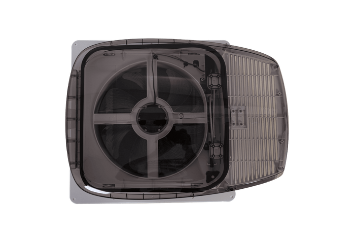 Avtomatski strešni ventilator PUNDMANN PLUS FAN za avtodome z osvetlitvijo, rolo zavesa 400×400 mm